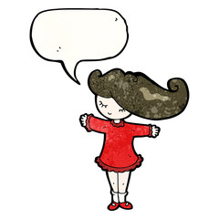 pretty girl with speech bubble
