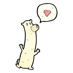 cartoon polar bear in love