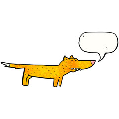 cartoon fox with speech bubble