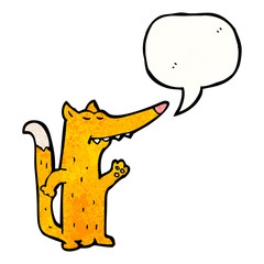 cartoon fox with speech bubble