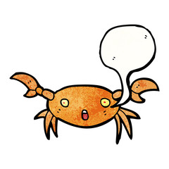 cartoon crab with speech bubble