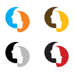 Man and woman face profile