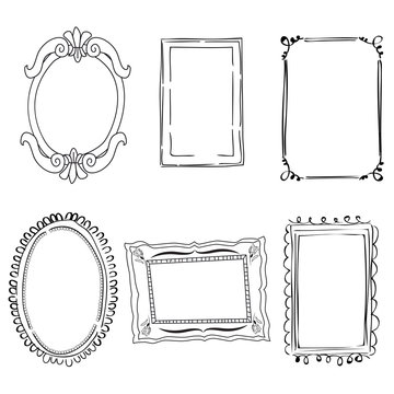 Set of victorian black and white frames