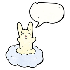 cartoon rabbit on cloud