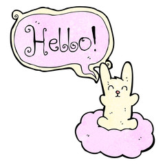 cartoon rabbit on cloud
