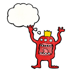 cartoon monster with thougth bubble