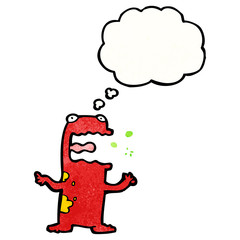 cartoon frog with thought bubble