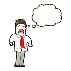 cartoon businessman shrugging shoulders