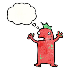 cartoon happy monster