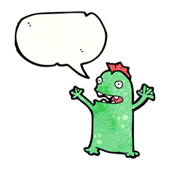 cartoon little swamp monster