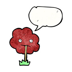 cartoon tree with speech bubble