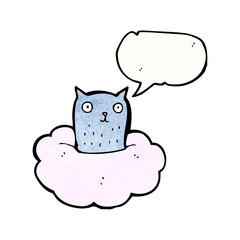 cartoon cat on cloud