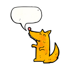 cartoon fox with speech bubble