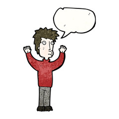 cartoon man surrendering