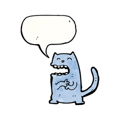 cartoon cat with speech bubble