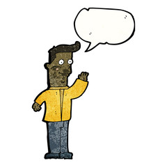 cartoon waving man