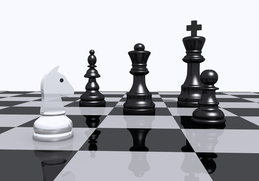 Schachspiel Springer hell