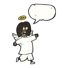 cartoon angel with speech bubble