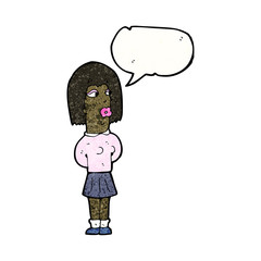 Obraz na płótnie Canvas cartoon ugly woman with speech bubble