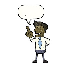cartoon man explaining his idea