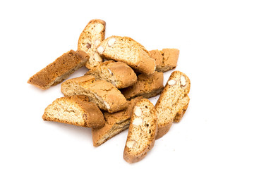 cantuccini italian biscotti biscuits Isolated object on white