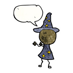cartoon wizard doodle man