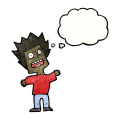 cartoon stressed boy