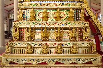 Beautiful golden temple is elegant pronounced in Thailand.
