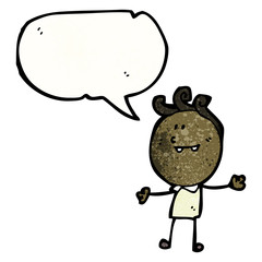 cartoon happy man with speech bubble