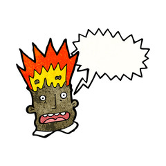 cartoon man with exploding head