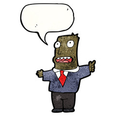 cartoon man panicking