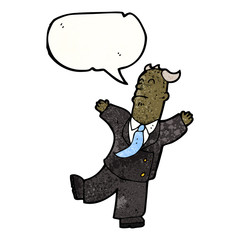 cartoon old businessman having heart attack