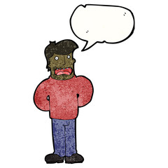 cartoon worried man voicing his concerns