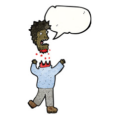 cartoon man with severed head