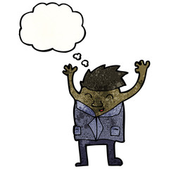 cartoon man waving arms