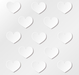 Vector white hearts