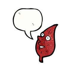 cartoon leaf with speech bubble