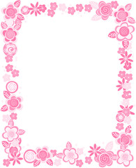 vector rectangular frame of flowers and pastel colors 