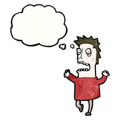 cartoon terrified man