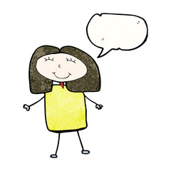 child's drawing of a happy girl