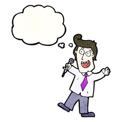 cartoon man with microphone