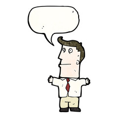 cartoon man with speech bubble