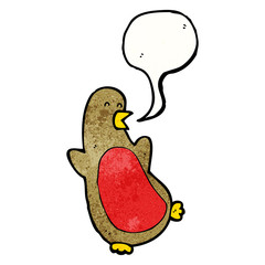 cartoon christmas robin