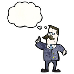 cartoon businessman making point