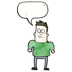 cartoon man shrugging shoulders