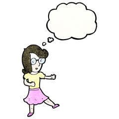 cartoon clever woman