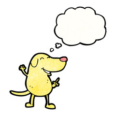 cartoon dog with thought bubble