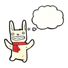 cartoon rabbit with thought bubble