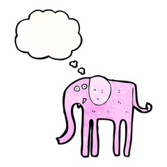 cartoon elephant with thougth bubble