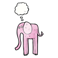 cartoon elephant with thougth bubble